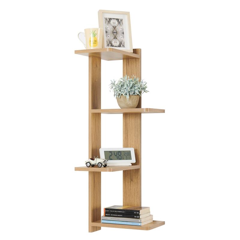 Danya B. Alvar Corner 4-Tier Floating Ledge Column Wall Shelf