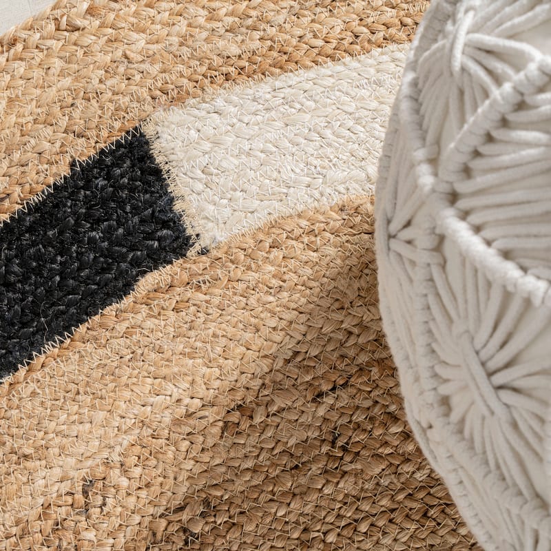 JONATHAN Y Ayana Geometric Jute Circle Area Rug