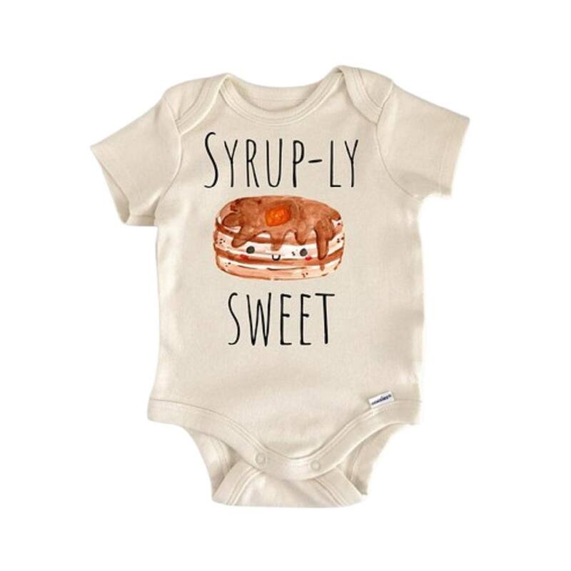Pancakes Food Brunch Breakfast - Baby Boy Girl Clothes Infant Bodysuit Funny - Blue - 0-3M