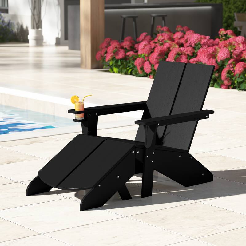 Coastin Modern Poly Adirondack Chair With Ottoman