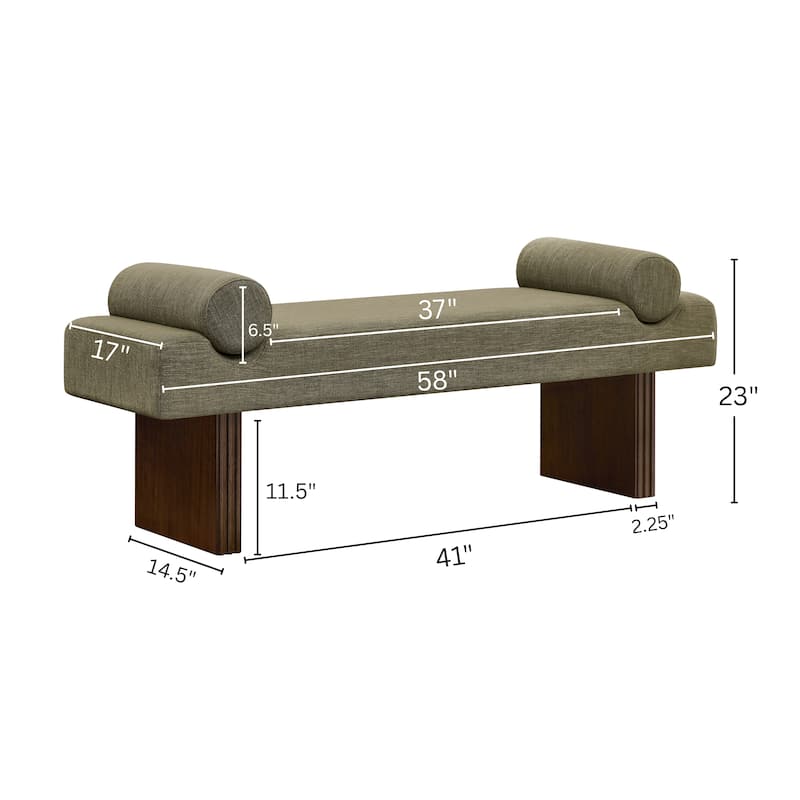 Roundhill Furniture Brooke Contemporary Upholstered Bench