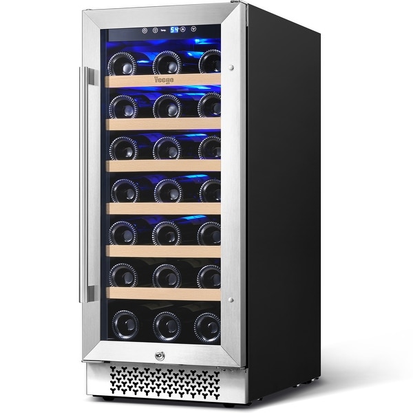 Whynter 18 Bottle Built in Wine Refrigerator/Cooler, Steel (BWR18SD