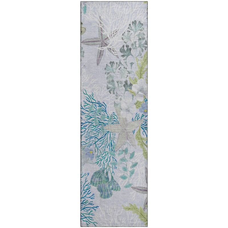 Premium Washable Super Soft Coral Starfish Coastal Mayfield Rug