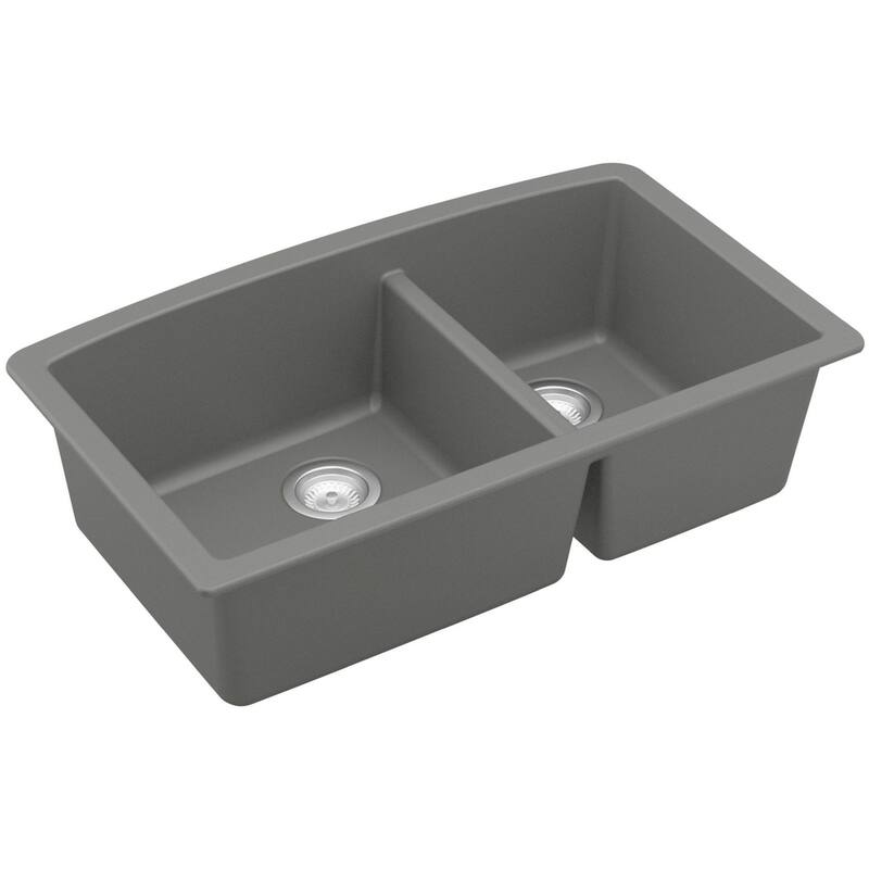 Karran USA QU-711-PK1 Quartz QU 32" Undermount Double Basin Quartz