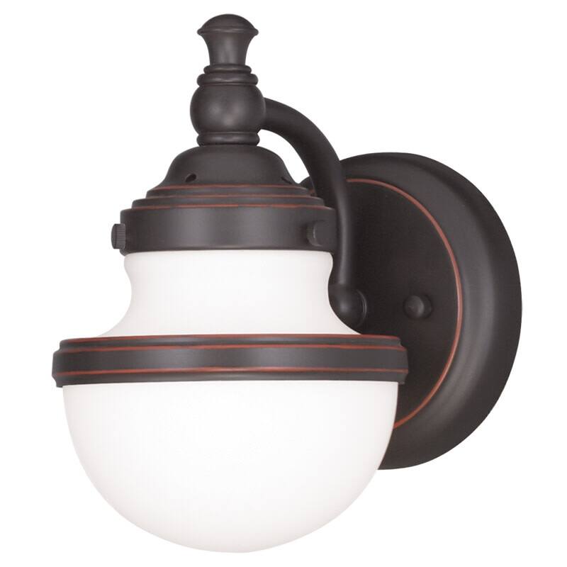 Livex Lighting Oldwick Single Light 8" Tall Bathroom Sconce with White