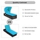 preview thumbnail 7 of 8, Gymax Rattan Patio Chaise Lounge Chair W/ Adjustable Canopy Turquoise