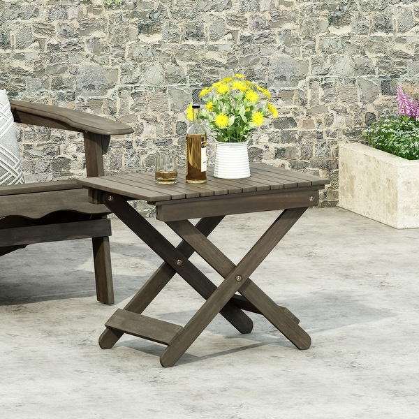 Malibu Outdoor Folding Side Table by GDFStudio - 22.75