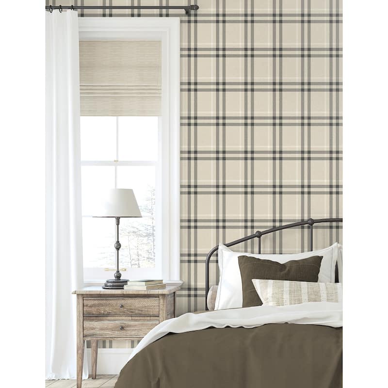 Seabrook Designs Calverlay Plaid Prepasted Wallpaper