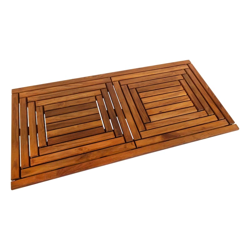 Nordic Style Teak Oiled Double Framed Shower/Bath Mat 39" x 19"