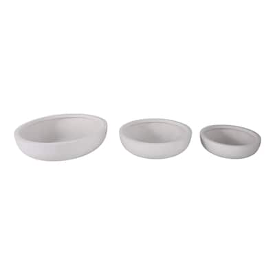 Resin Bowl Planters Round Decorative Plant Containers (Set of 3) - 21" x 21" x 6"