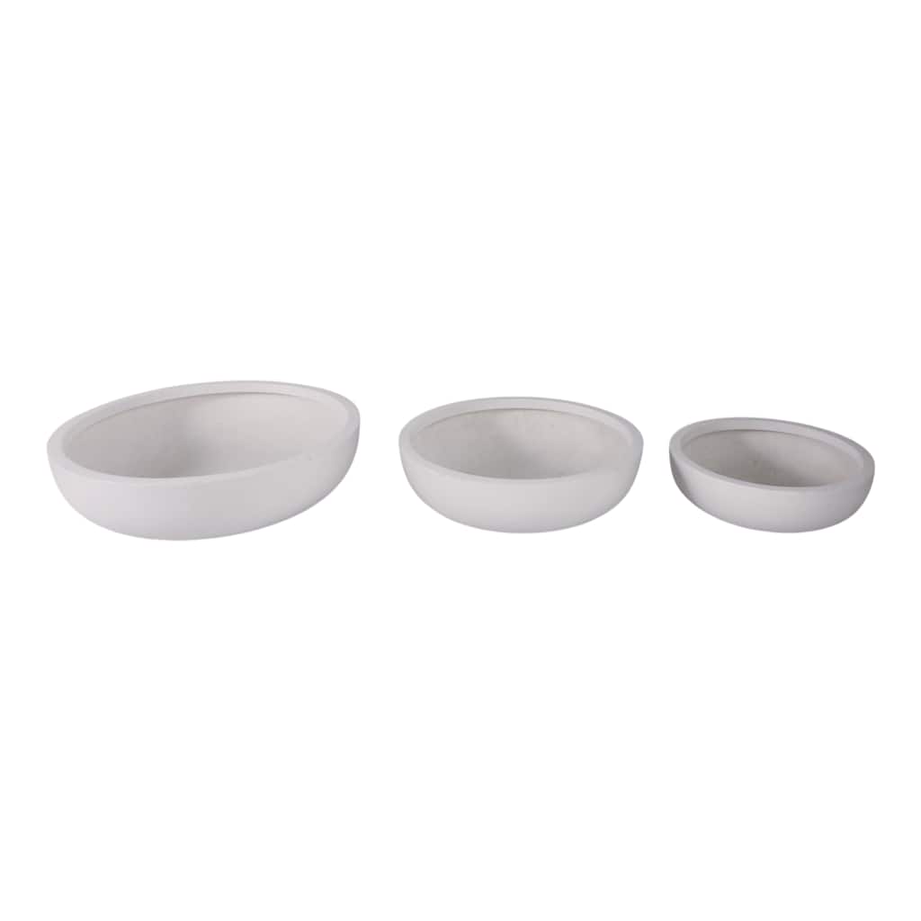 Resin Bowl Planters Round Decorative Plant Containers (Set of 3) - 21" x 21" x 6"