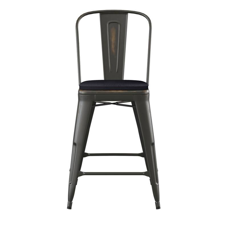 All-Weather Counter Height Stool with Poly Resin Seat