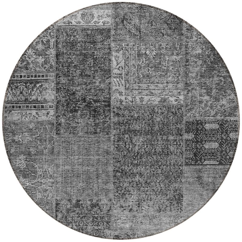 HomeRoots Patchwork Transitional Rectangle Outdoor Rug