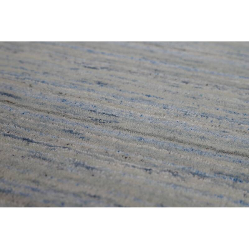 Striped Gabbeh Oriental Area Rug Hand-Knotted Wool Carpet - 7'10" x 9'8"