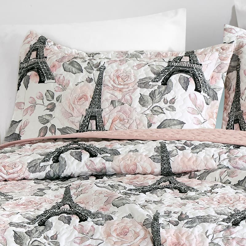2/3 Pcs Kids Eiffel Tower Bedspread Set