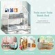 preview thumbnail 12 of 20, Twin Over Twin Bunk Bed with Fence and Ladder for Kids