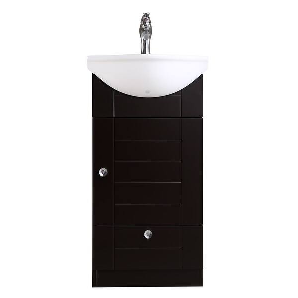 slide 7 of 9, Renovators Supply Mahayla 17-3/4" Small Cabinet Vanity Bathroom Sink Black with Faucet, Drain and Overflow Painted - Black - Single Vanities