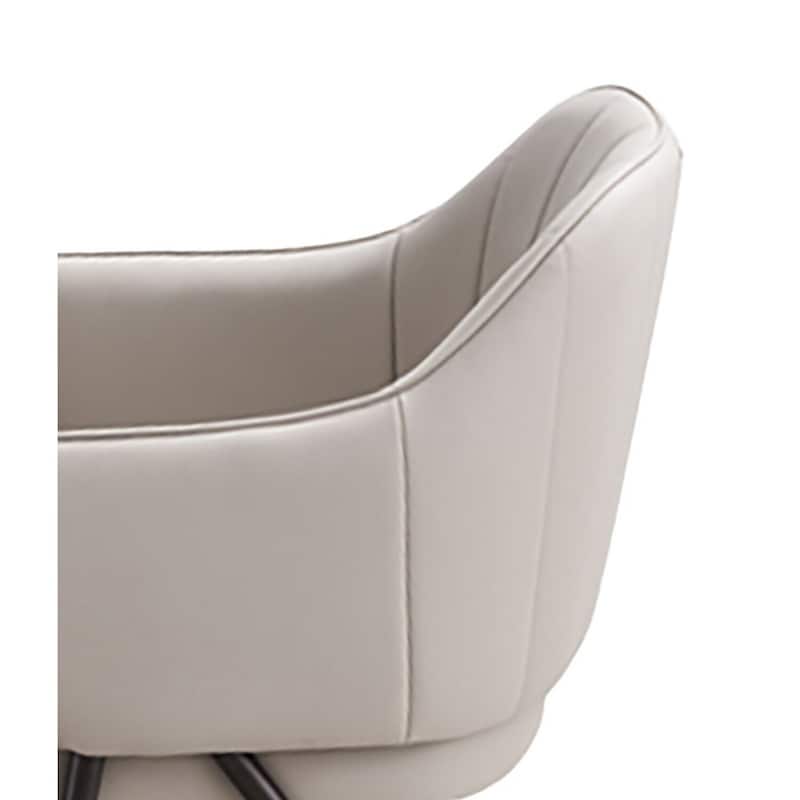 Black/Taupe Faux Leather Upholstered Metal Frame Dining Chair, Set of 2, Sturdy Dining Chair for Dining Rooms - 25.5