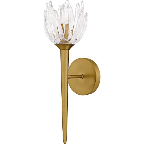 slide 2 of 8, Shea 1-Light Brushed Gold Wall Sconce