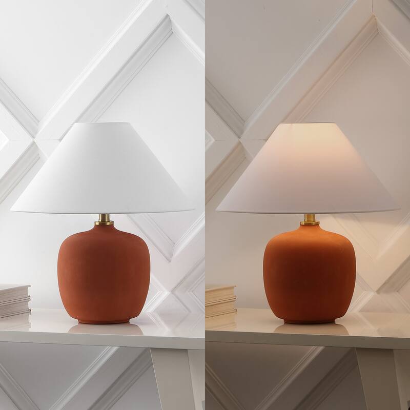 Delphi 18.25" Minimalist Scandinavian Resin/Iron LED Table Lamp (Set of 2), by JONATHAN Y