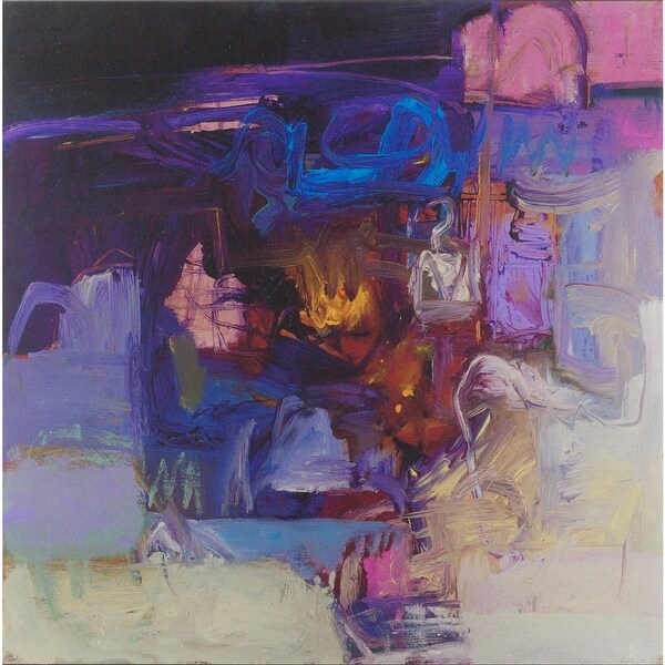 Blue and Purple Printed Square Wall Art Decor 24" x 24" - N/A