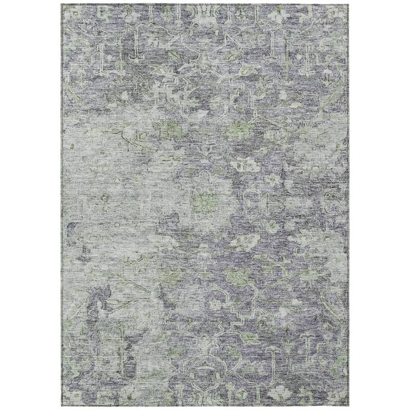 Machine Washable Indoor/ Outdoor Chantille Distressed Traditional Rug