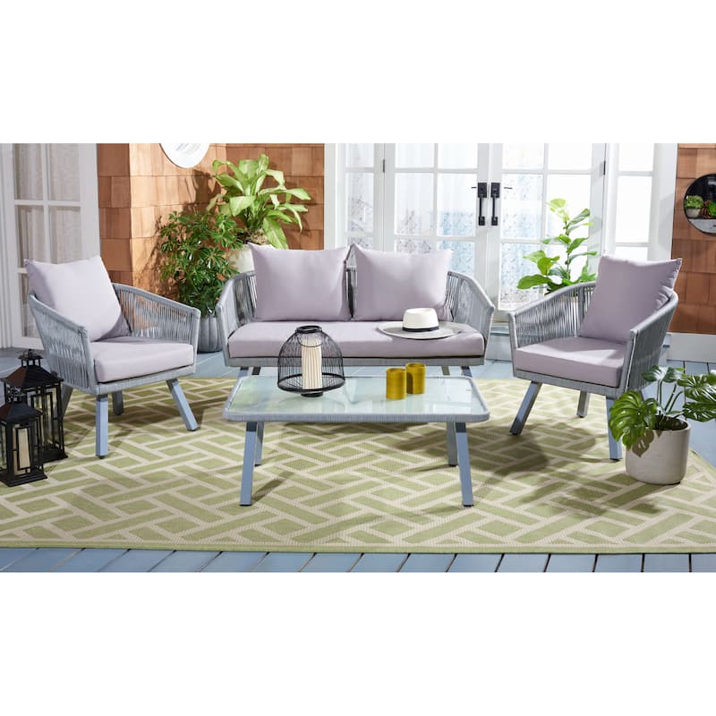SAFAVIEH Outdoor Sneh-Lata 4-Piece Rope Patio Set - 54W x 27D x 26H