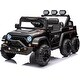 preview thumbnail 1 of 28, 24V Electric Ride on Truck for Kids,Wide Seater Battery Powered Truck with Remote Control, Music,LED Cool Lighting,4WD Black