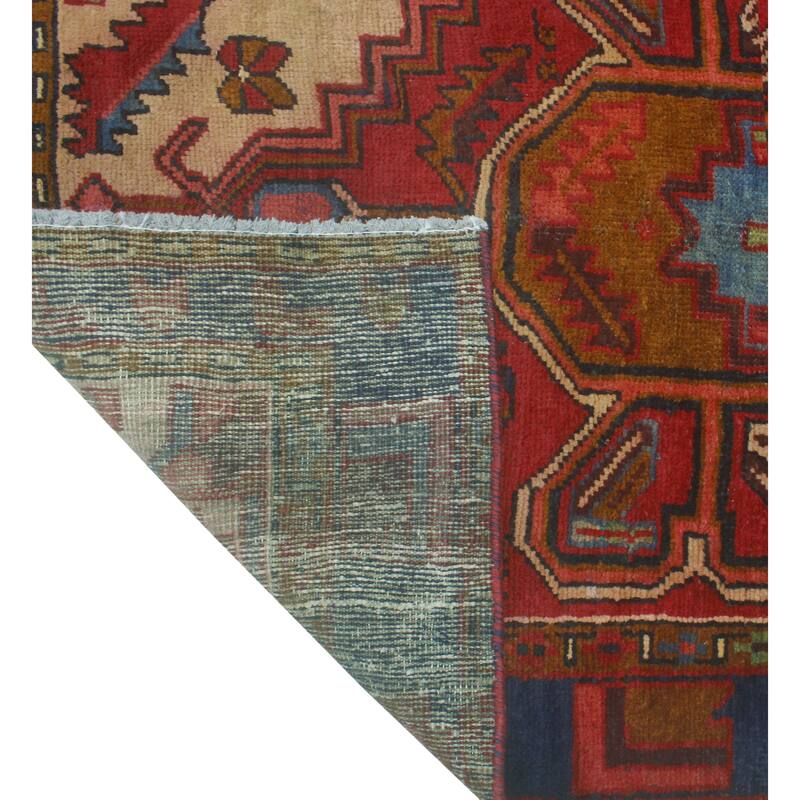Fine Vintage Distressed Anscomb Red/Navy Runner - 3'2" x 10'2"