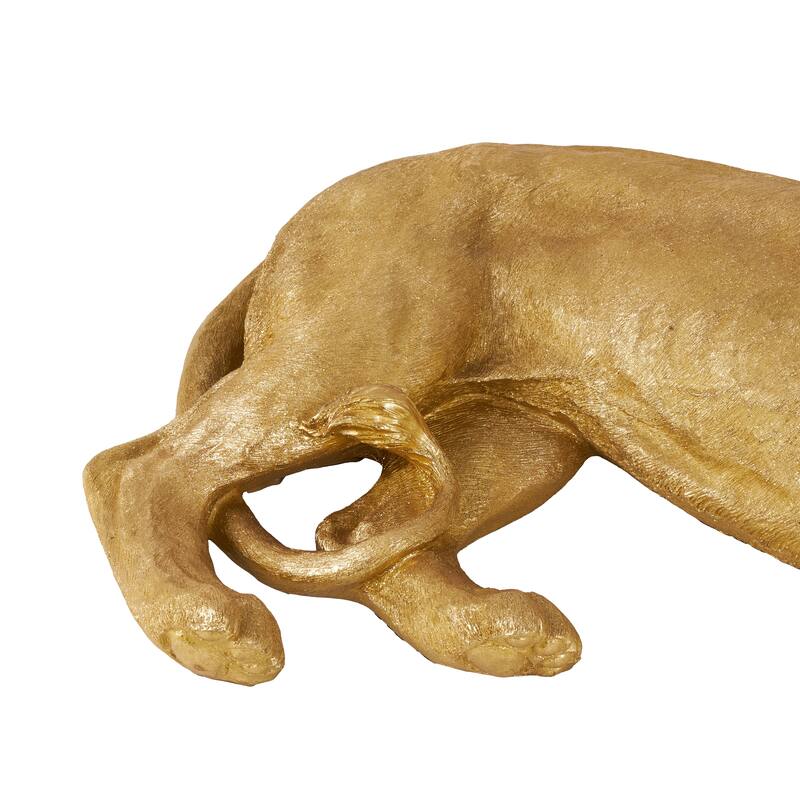 Gold Resin Laying Tiger Decorative Sculpture