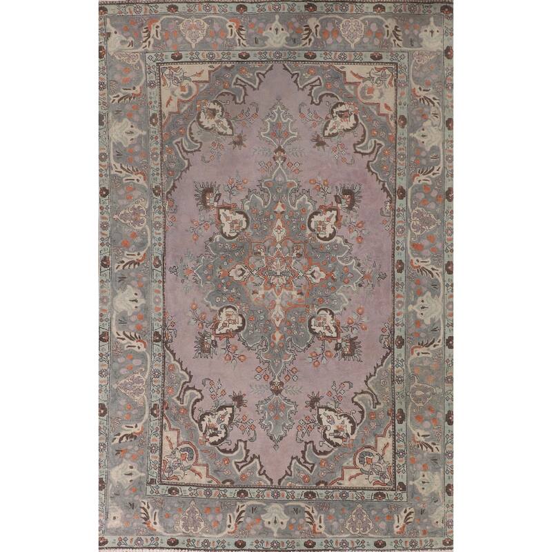 Tabriz Tabriz Persian Vintage Area Rug Handmade Wool Carpet - 6'2"x 9'11"