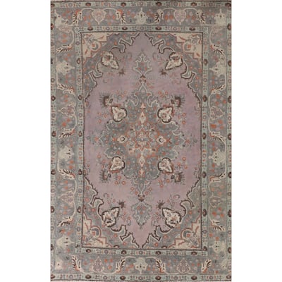 Tabriz Tabriz Persian Vintage Area Rug Handmade Wool Carpet - 6'2"x 9'11"