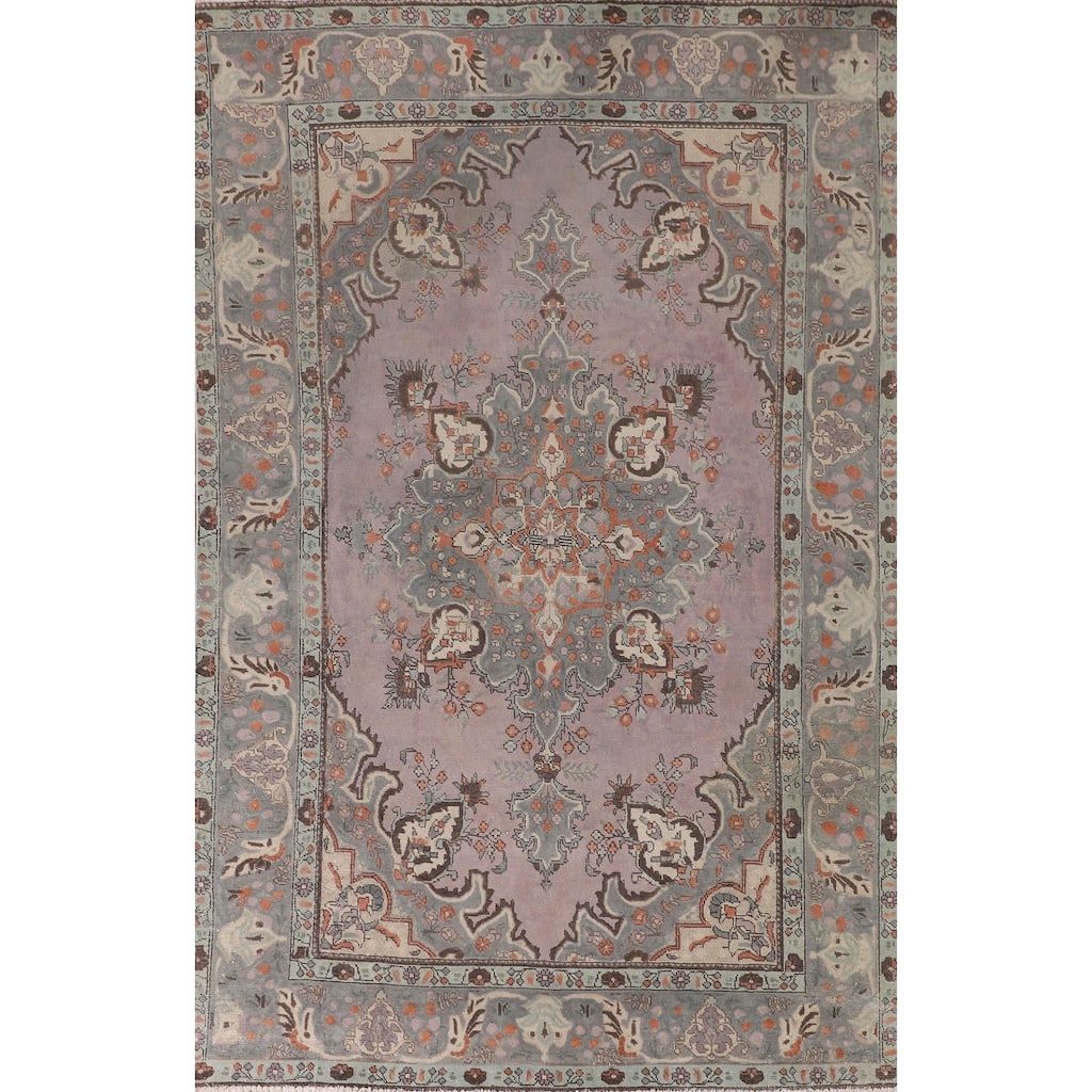 Tabriz Tabriz Persian Vintage Area Rug Handmade Wool Carpet - 6'2"x 9'11"
