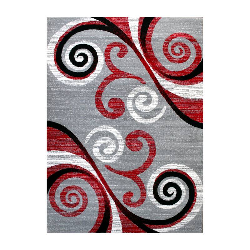 Modern Distressed Swirl Abstract Style Indoor Area Rug