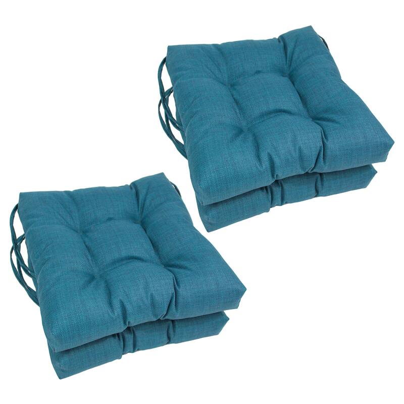 16-inch Square Indoor/Outdoor Chair Cushions (Set of 4) - 16 x 16 - Sea Blue
