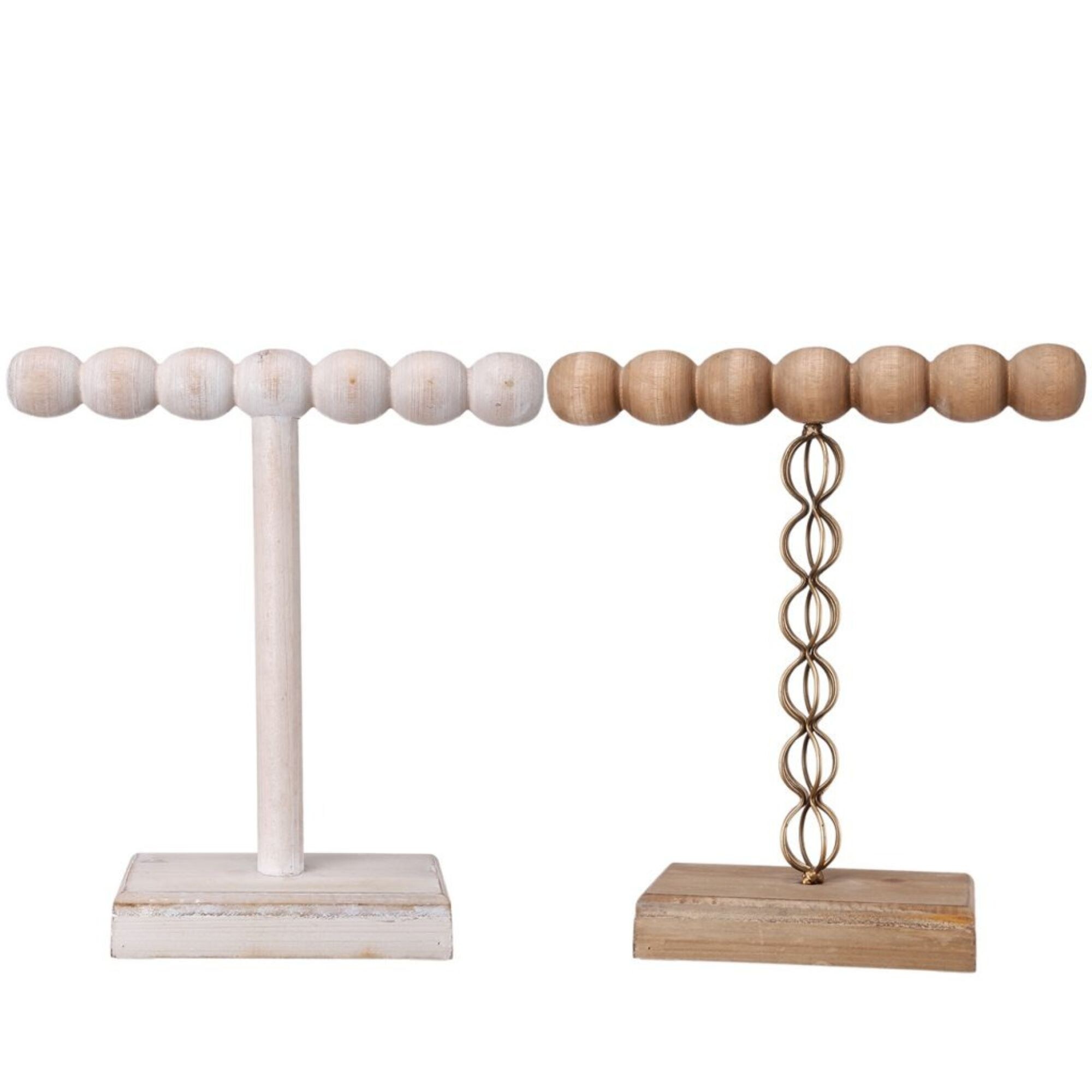 Shop Set Of 2 Brown And White Contemporary Short One Tier Jewelry