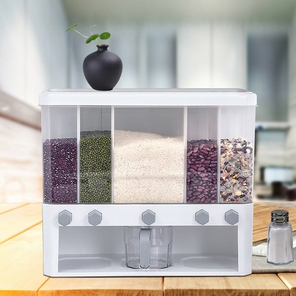 WallMounted Dry Food Dispenser Kitchen Rice Storage Container Bed