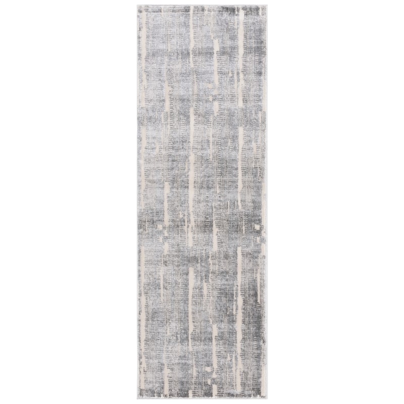 SAFAVIEH Whisper Luella Modern Abstract Rug - 2'6" x 8' Runner - Grey/Light Grey