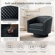 preview thumbnail 50 of 79, 2 Set Tufted PU Vegan Leather Swivel Barrel Chair with Nailheads Trim