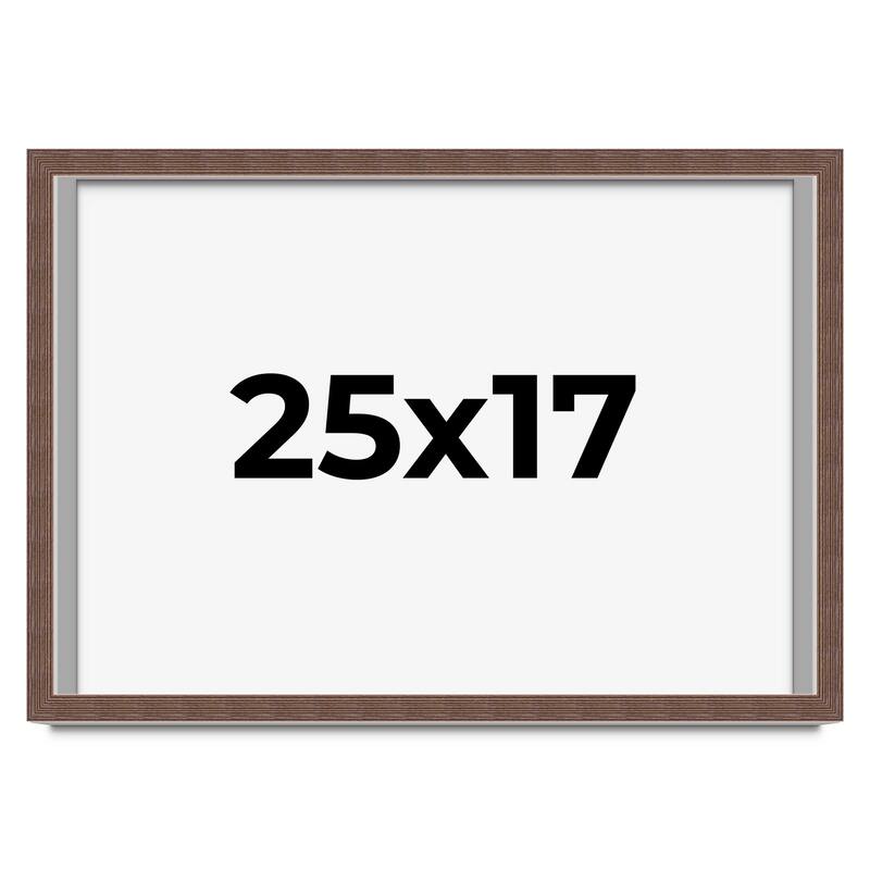 25x17 Shadow Box Frame Brown | 1.125 inches Deep Real Wood Rustic