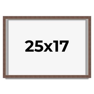 25x17 Shadow Box Frame Brown | 1.125 inches Deep Real Wood Rustic