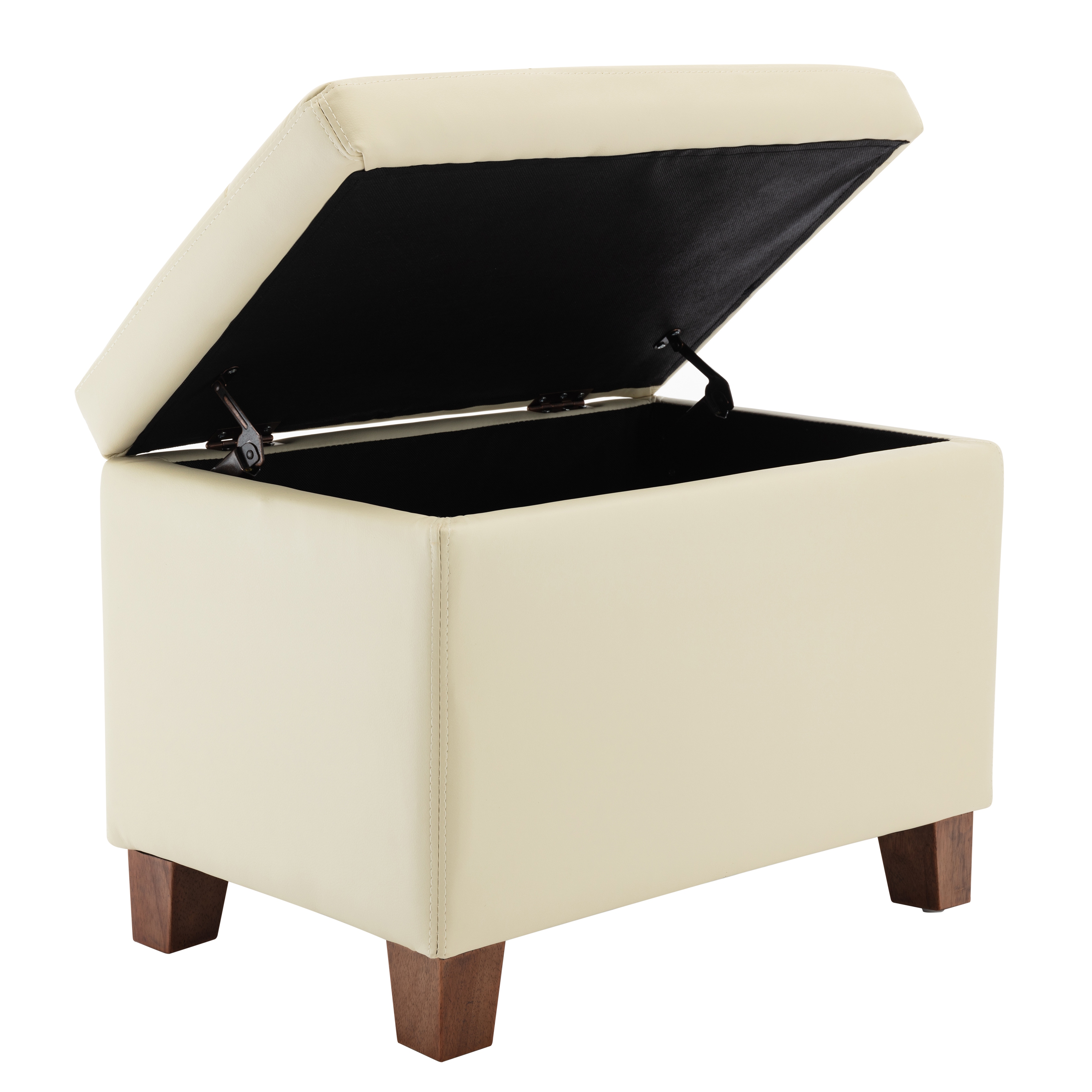Hinged shop storage ottoman