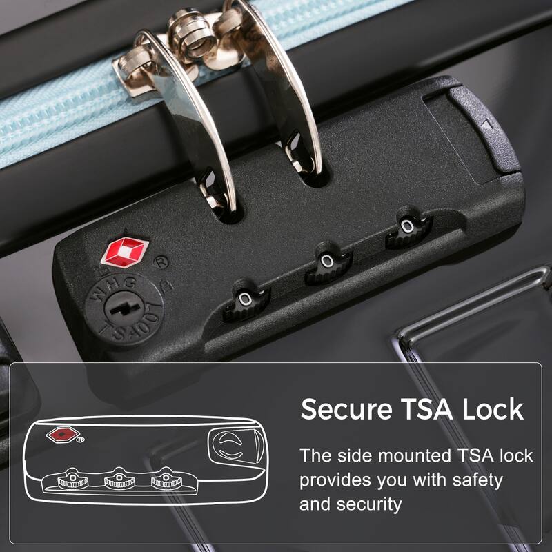 New Model ABS Hardshell 3 Piece Luggage Sets, Lightweight Durable Suitcase with Spinner Wheels and TSA Lock, for Travel