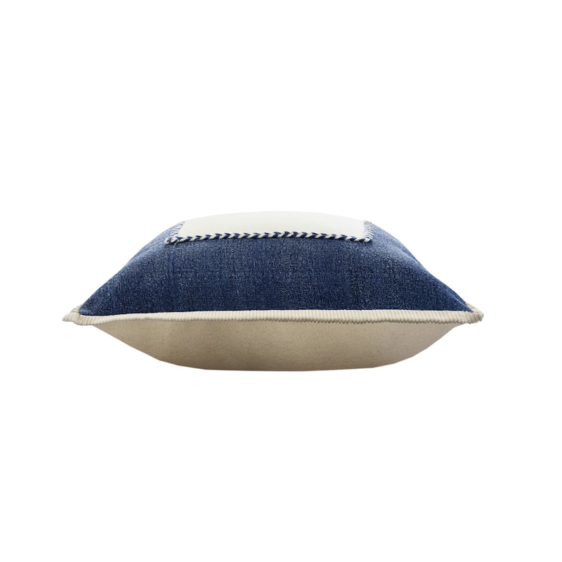 Sevita Navy Riviera Framed Throw Pillow