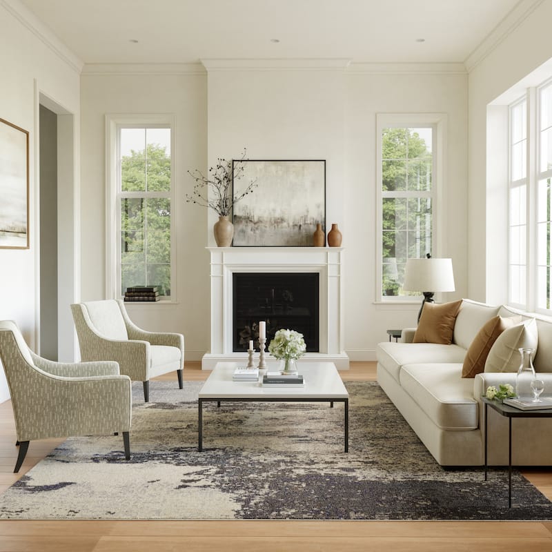 Nourison Modern Abstract Sublime Area Rug - 7'10" x 10'6" - Ivory/Grey - Runner/Rectangle