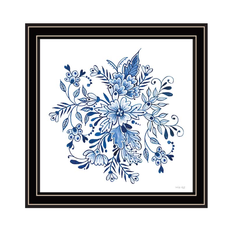 TrendyDecor4U "Floral Calligraphy Sketches II" Framed Print Wall Art - Multi