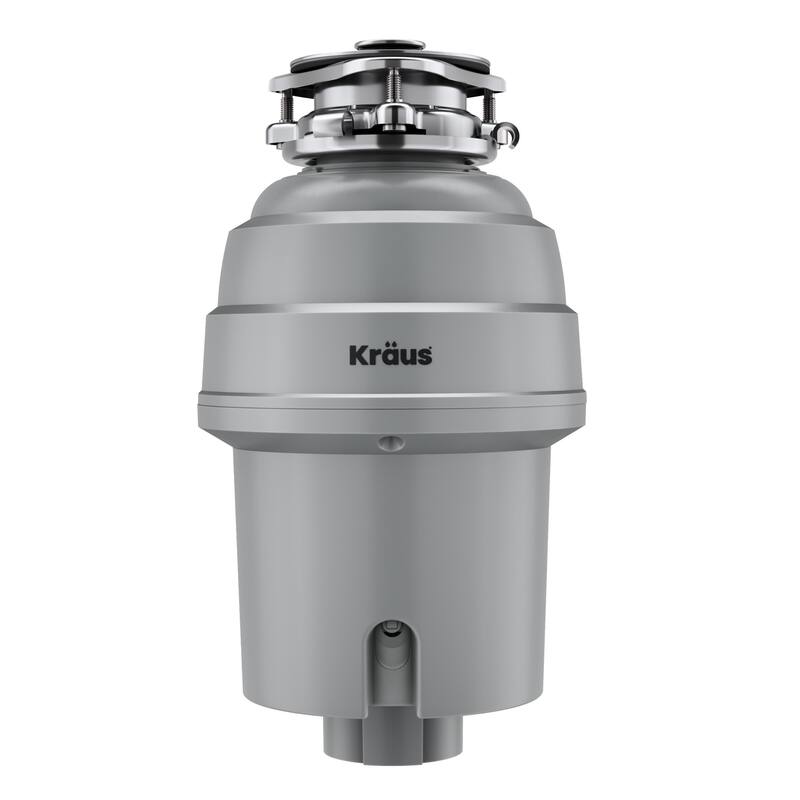 Kraus KWD210-75 3/4 HP Continuous Feed Garbage Disposal with Power - Matte Grey