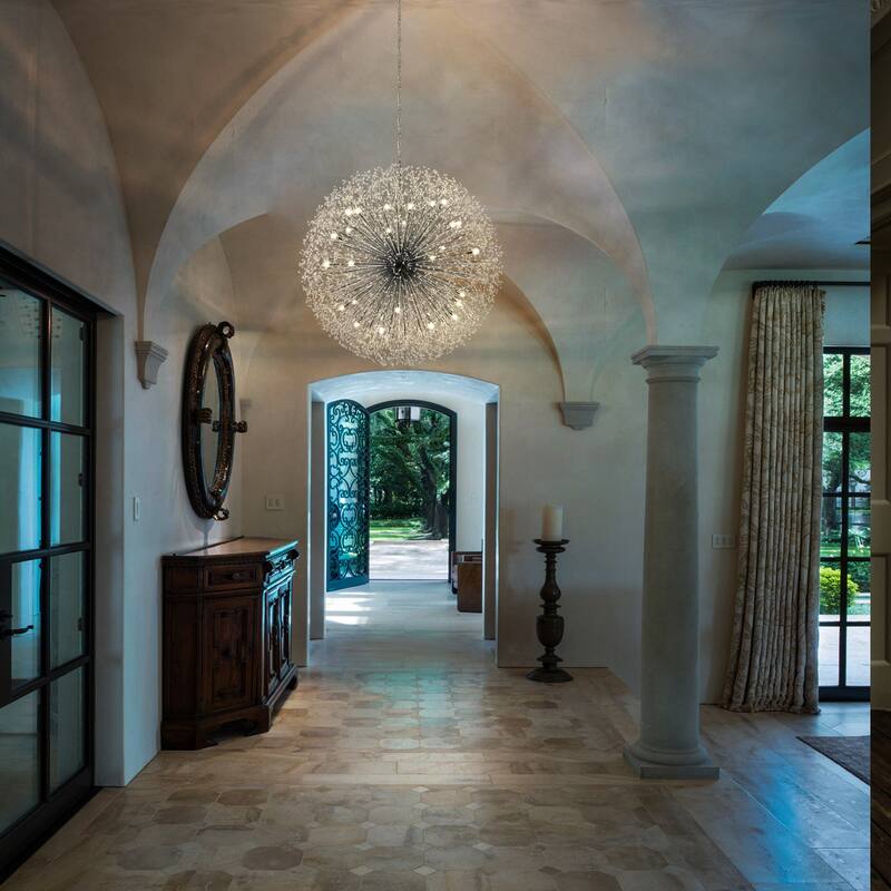 Contemporary 16/20/24/30-Light Glam Oversized Firework Crystal Sputnik Chandelier Dandelion Pendant Light, Includes Bulbs