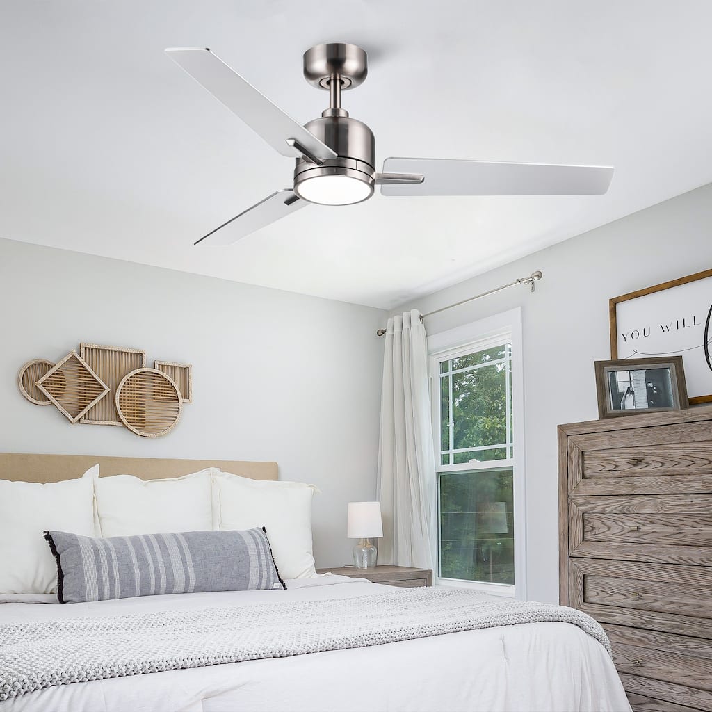 48 Inch Remote Ceiling Fans with Lights and Timer, 6 Speed Reversible Quiet DC Motor
