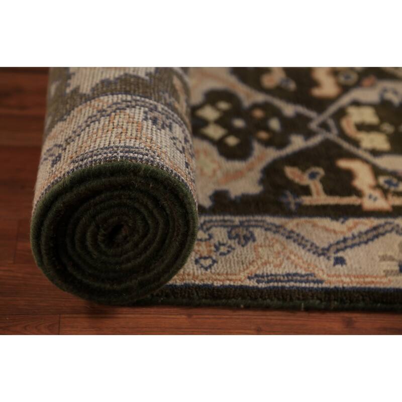 Transitional Oushak Runner Rug Handmade Wool Carpet - 2'7"x 9'10"
